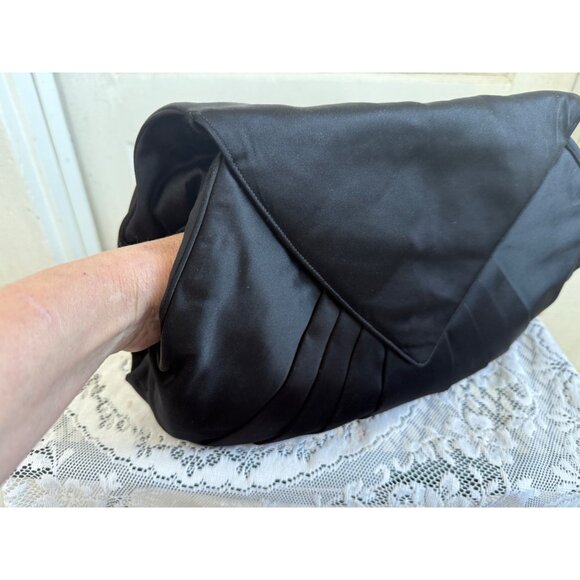 Vintage 60's Morris Moskowitz Satin Envelope Hand Muff Evening Purse - Picture 3 of 16